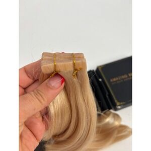Amazing Hair Tape in Hair Extensions Human Hair Blond 16" inch 50g